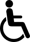Logo de accesibilidad que representa una persona en una silla de ruedas
