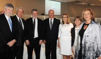 Emb. Julio Baráibar; Ing. Pablo J. Benia; Ing. Roberto Kreimerman; Rob Steele y Sra.; Sra. Inés Álvarez de Benia, Dra. Ma Julia Muñoz.