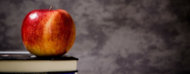 Manzana sobre libros