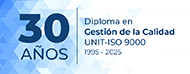logo por los 30 años del diploma de especialista en gestion de la calidad unit iso 9000