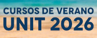 Imagen de una playa con el texto Cursos de Verano UNIT 2026