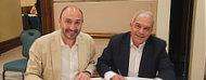 Director de UNE, Ing. Javier García, y el Director de UNIT, Ing. Fernando Gómez