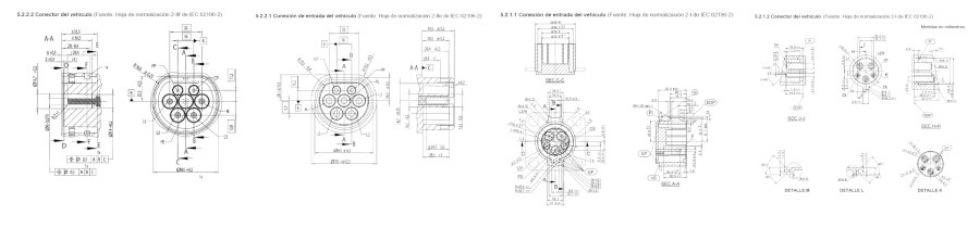 Planos técnicos de los conectores