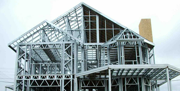 Imagen de una construcción en Steel Framing